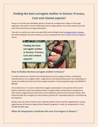 Finding the best surrogate mother in Greece Process, Cost and related aspects! (1)