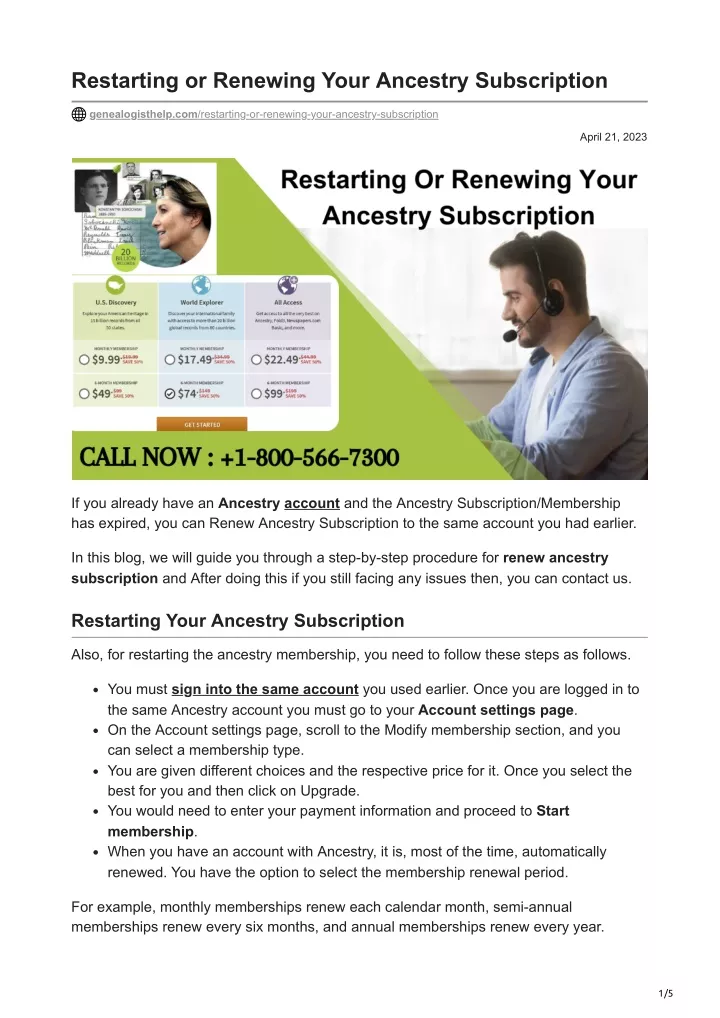 restarting or renewing your ancestry subscription
