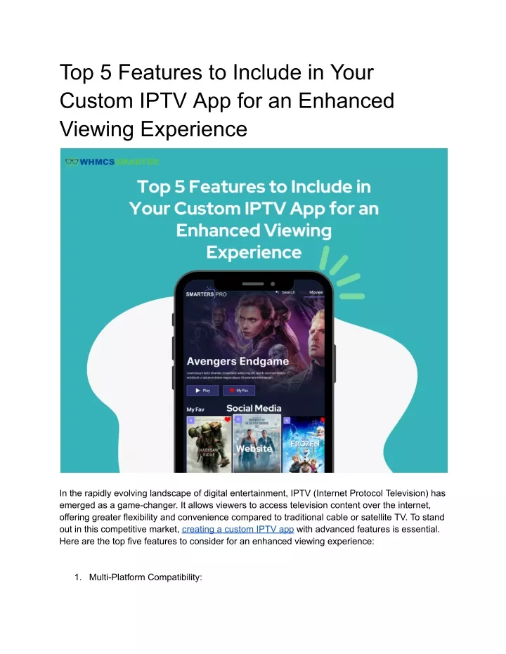 top 5 features to include in your custom iptv