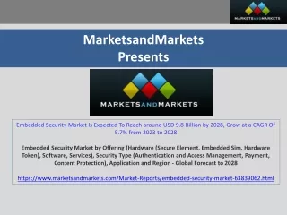 Embedded Security Market Is Expected To Reach around USD 9.8 Billion by 2028, Gr