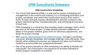 CPM Consultants Delaware