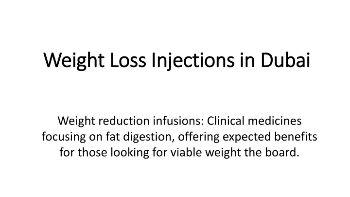 weight loss injections in dubai