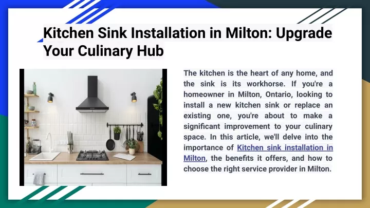 kitchen sink installation in milton upgrade your