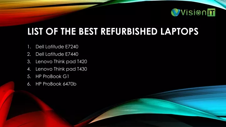 list of the best refurbished laptops