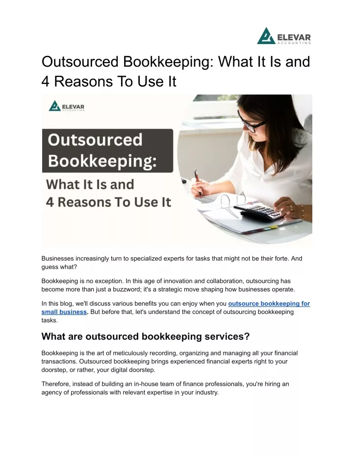 outsourced bookkeeping what it is and 4 reasons