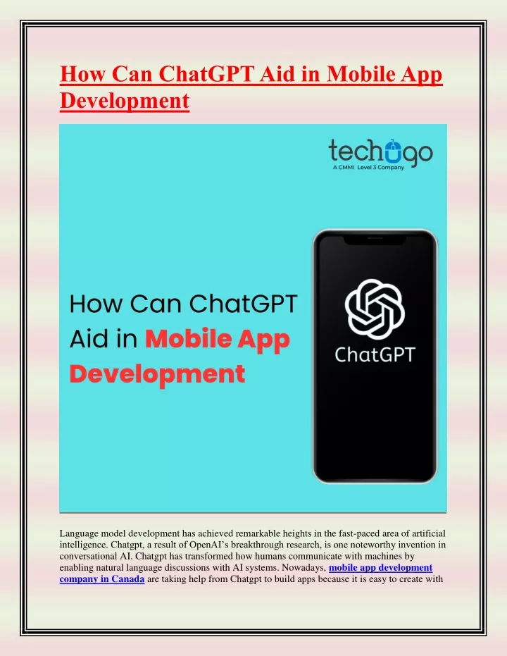 how can chatgpt aid in mobile app development