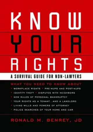get [PDF] Download Know Your Rights: A Survival Guide for Non-Lawyers