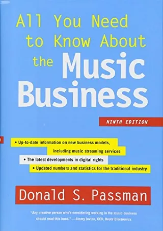 Download Book [PDF] All You Need to Know About the Music Business: Ninth Edition