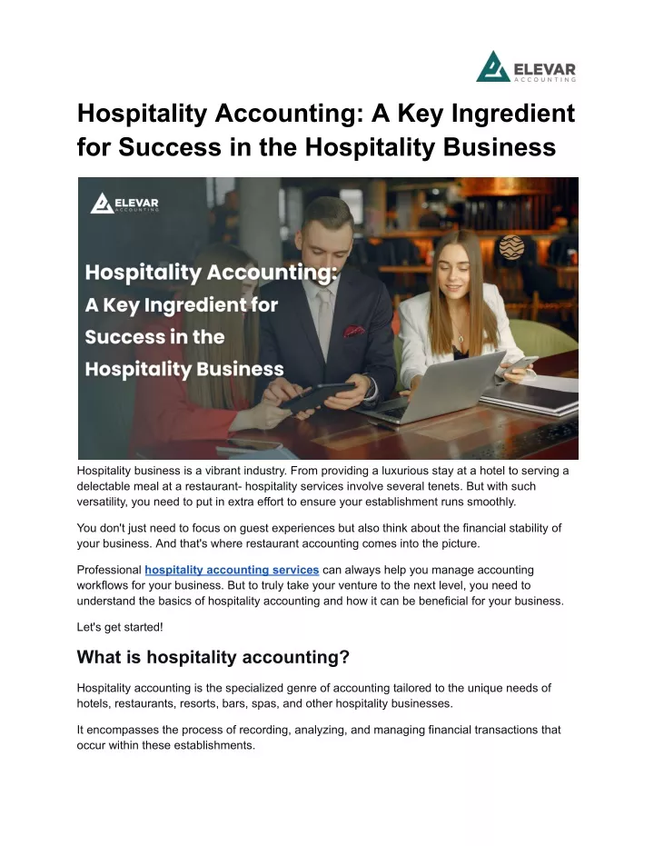 hospitality accounting a key ingredient