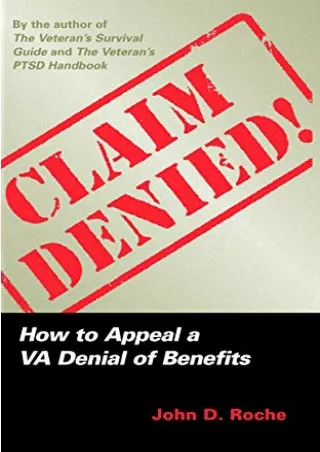 [PDF] DOWNLOAD Claim Denied!: How to Appeal a VA Denial of Benefits