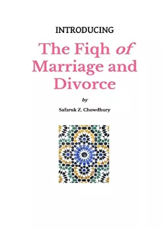 Read ebook [PDF] Introducing The Fiqh of Marriage and Divorce: Outlines and Basic Rulings
