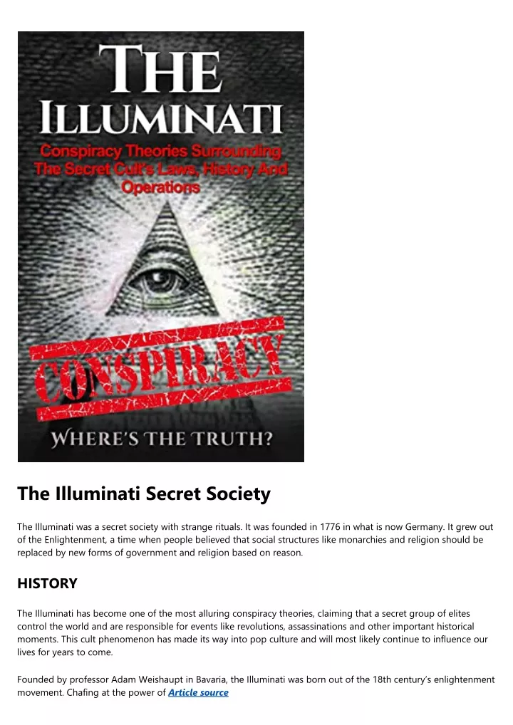 the illuminati secret society