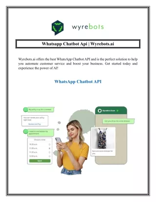 Whatsapp Chatbot Api  Wyrebots.ai