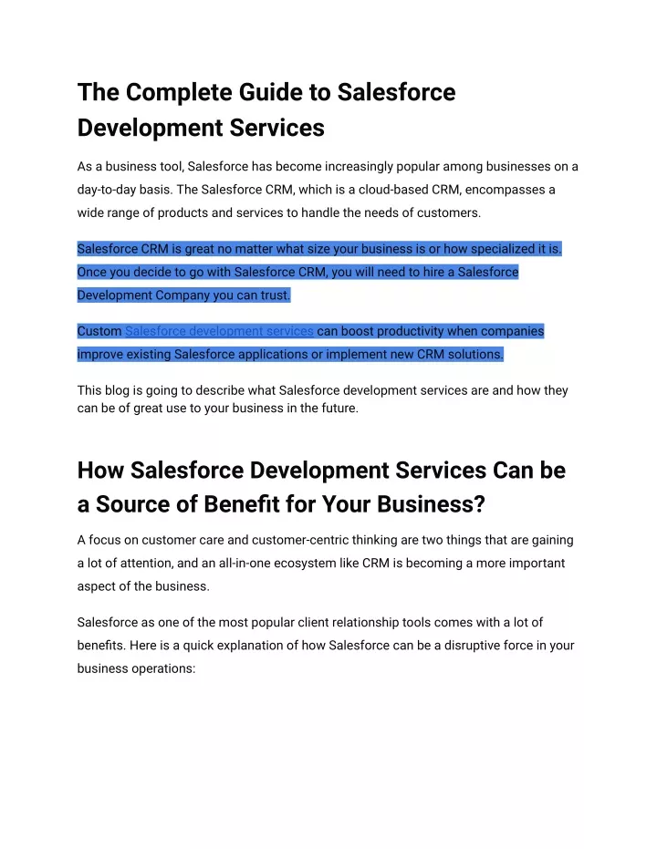 the complete guide to salesforce development