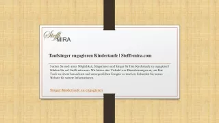 Taufsänger engagieren Kindertaufe  Steffi-mira.com