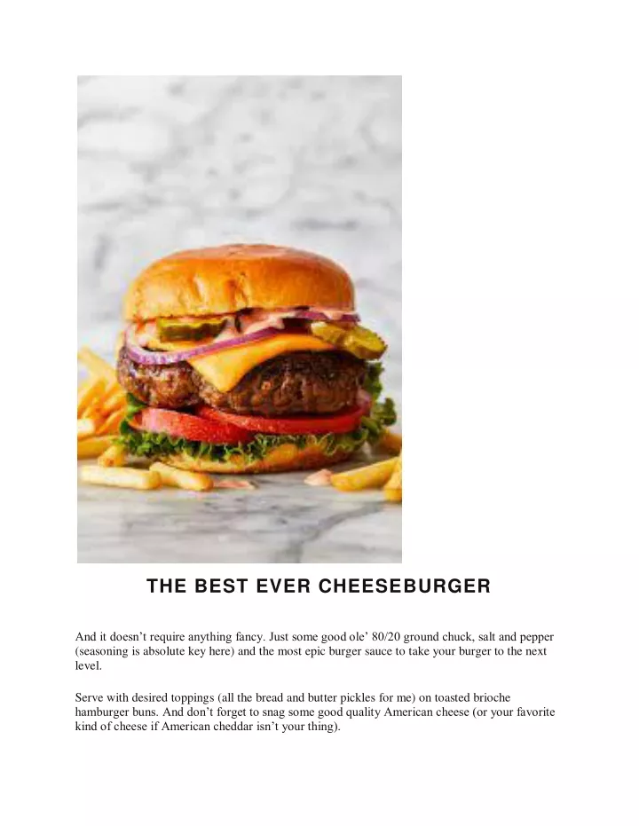 the best ever cheeseburger