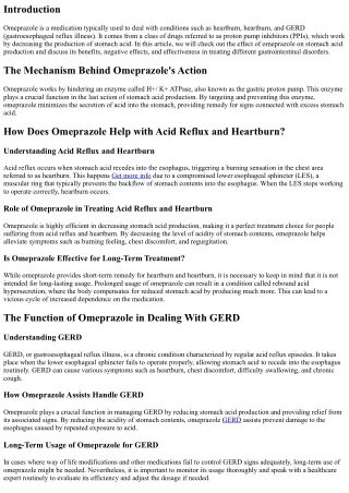 The Impact of Omeprazole on Stomach Acid Production