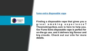 Fume Extra Disposable Vape Thesmokingvibes.com
