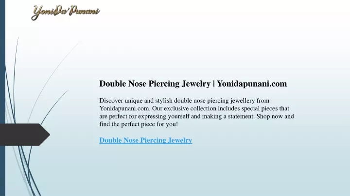 double nose piercing jewelry yonidapunani