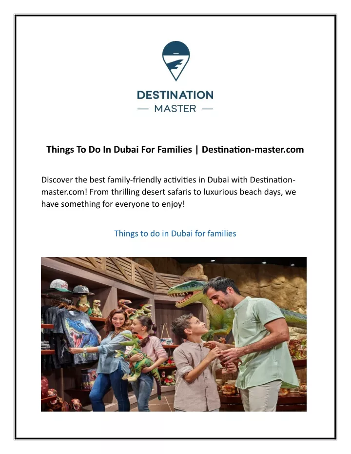 things to do in dubai for families destination