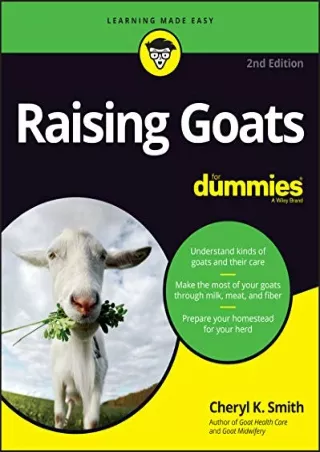 DOWNLOAD [PDF] Raising Goats For Dummies (For Dummies (Pets)) download