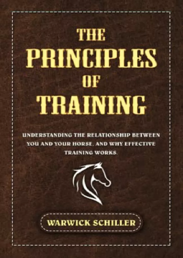 the principles of training understanding