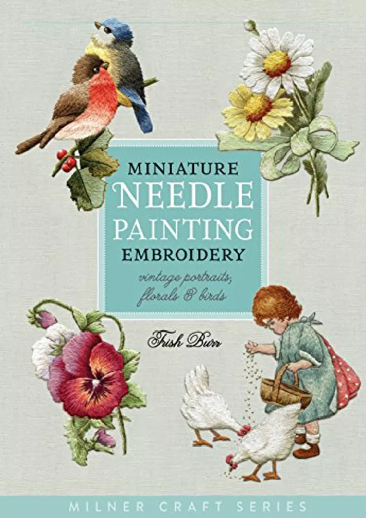 miniature needle painting embroidery vintage