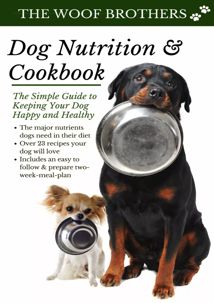 dog nutrition and cookbook the simple guide