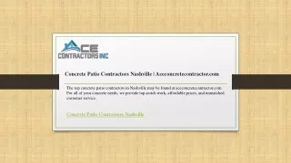 Concrete Patio Contractors Nashville  Aceconcretecontractor.com