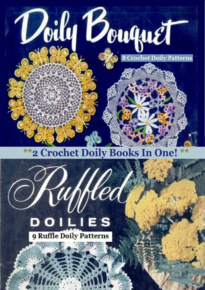 2 crochet doily books in one doily bouquet