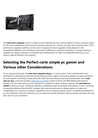 Facts About carte mere pc portable Revealed