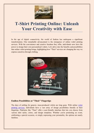 T-Shirt Printing Online Unleash Your Creativity with Ease