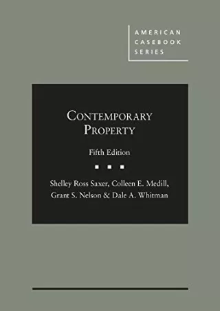 Download [PDF] Contemporary Property (American Casebook Series)