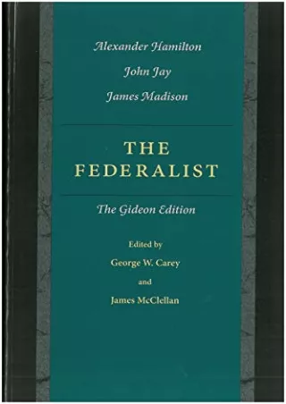 Download Book [PDF] The Federalist