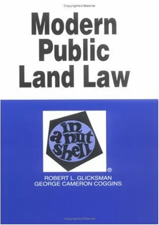 Read ebook [PDF] Modern Public Land Law in a Nutshell