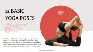 12 BASIC YOGA POSES FOR BEGINNERS - MIND IS THE MASTER