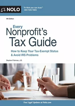 Pdf Ebook Every Nonprofit's Tax Guide: How to Keep Your Tax-Exempt Status & Avoid IRS