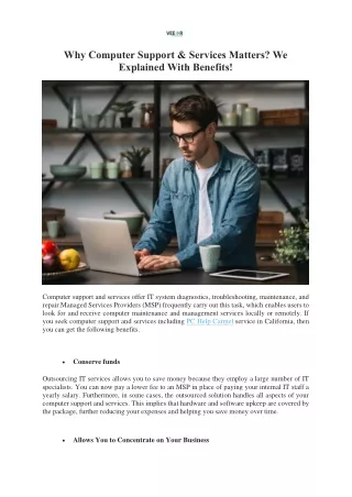 Why Computer Support & Services Matters? We Explained With Benefits!