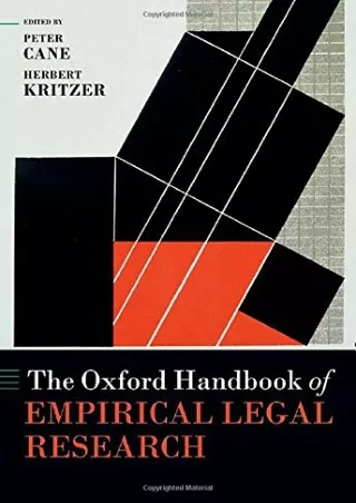 Download [PDF] The Oxford Handbook of Empirical Legal Research (Oxford Handbooks)