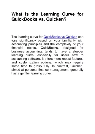 What Is the Learning Curve for QuickBooks vs