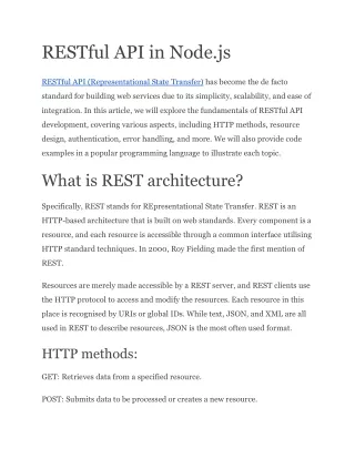 restful api in node js