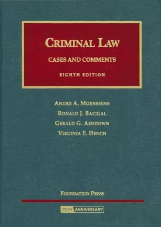 Epub Criminal Law, Cases and Comments (University Casebook Series)