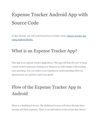 expense tracker android app with