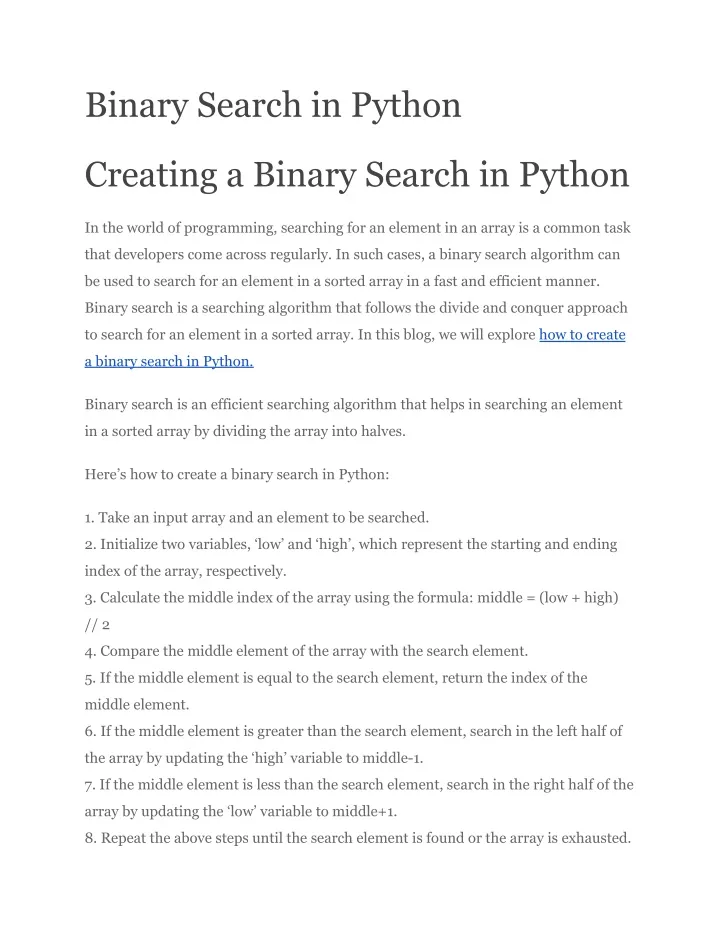 binary search in python
