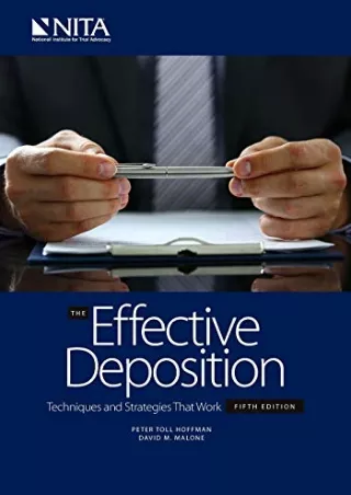 Full DOWNLOAD The Effective Deposition Techniques and Strategies that Work: Fifth Edition