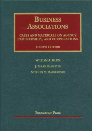 Full Pdf Business Associations, Cases and Materials on Agency, Partnerships, and