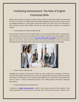 facilitating achievement the role of english