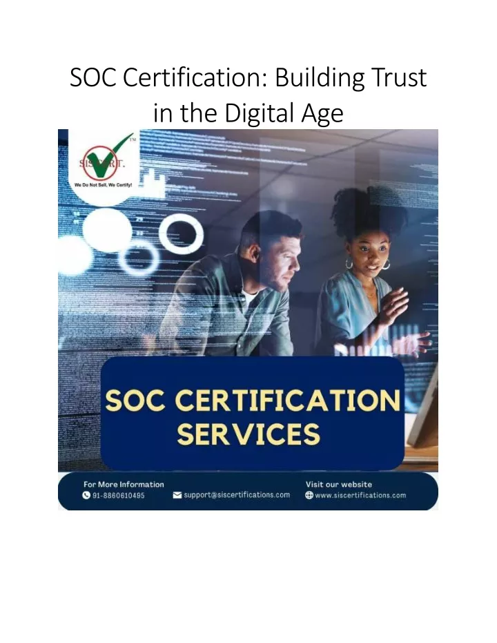soc certification building trust in the digital