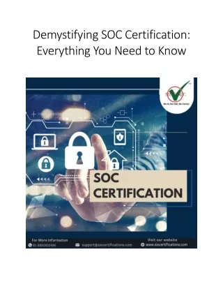 demystifying soc certification everything