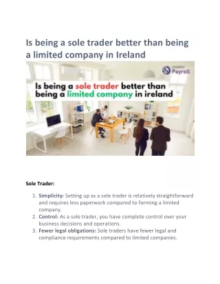 Is being a sole trader better than being a limited company in Ireland